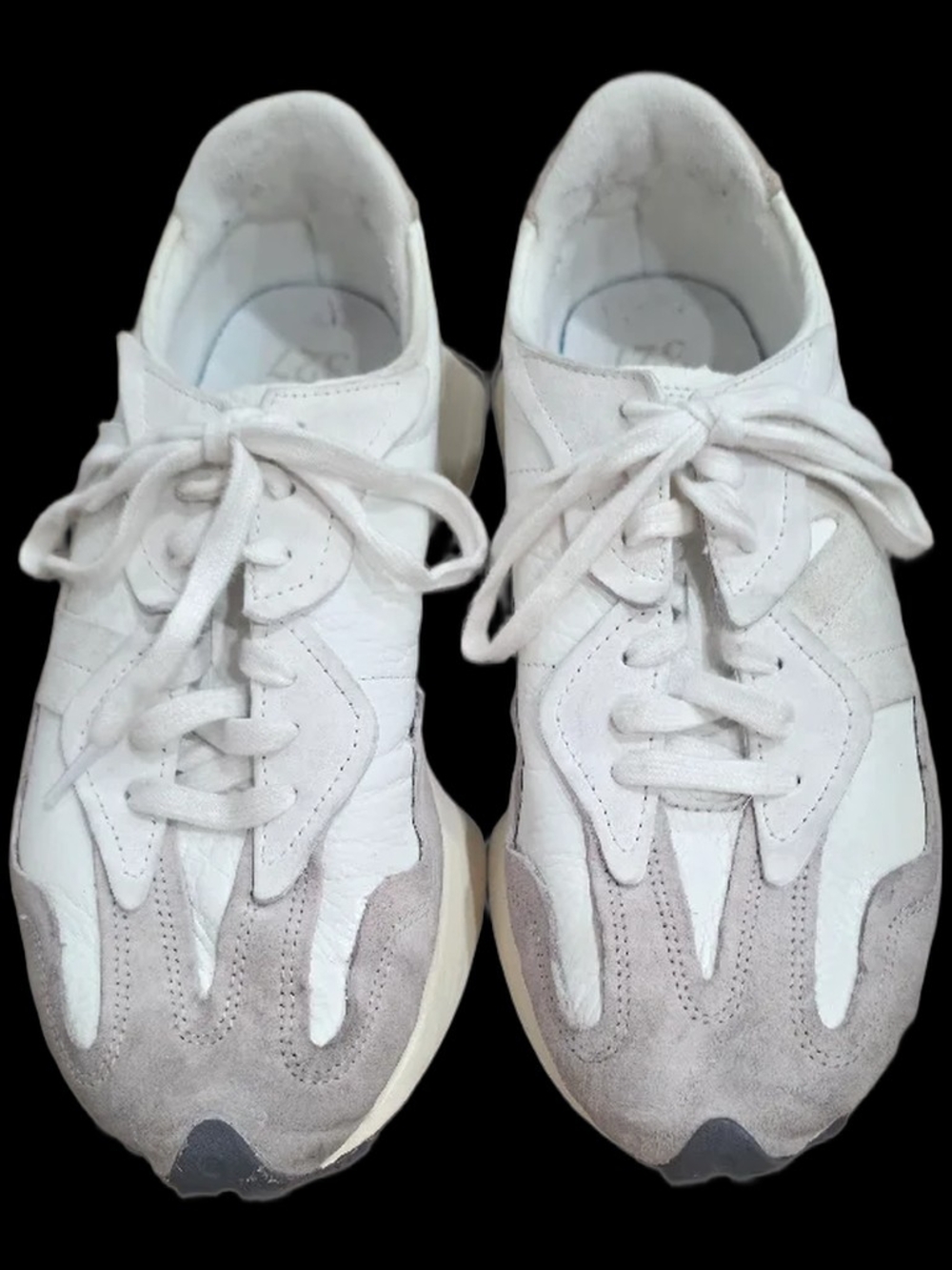 New Balance White and Light Gray Athletic Shoes